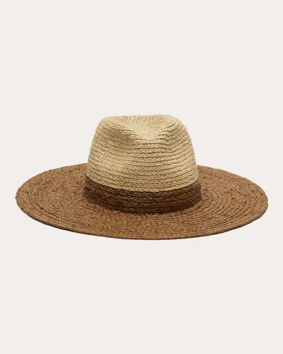 Eugenia Kim Women's Emmanuelle Colorblocked Raffia Packable Fedora In Natural/chocolate