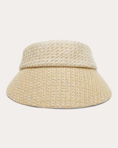 Shop Eugenia Kim Women's Mickey Straw Visor In Cream/natural/silver