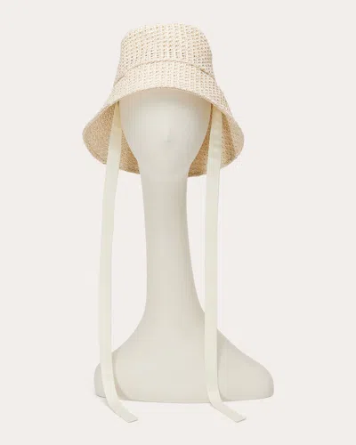 Shop Eugenia Kim Women's Ally Asymmetric Bucket Hat In Cream/silver