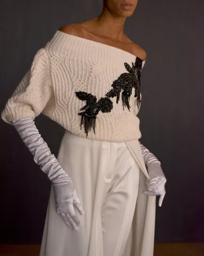 Shop Hellessy Women's Nolan Embellished Sweater In White