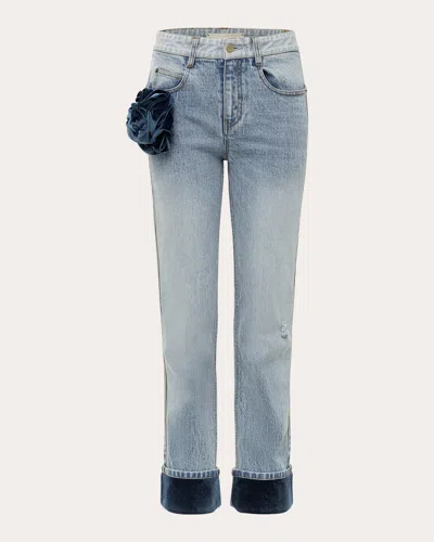 Shop Hellessy Women's Carl Corsage Jeans In Lili Wash/blue