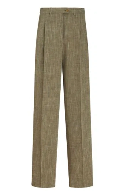 Etro Slub-texture Wide-leg Trousers
