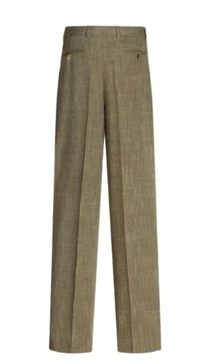Etro Slub-texture Wide-leg Trousers
