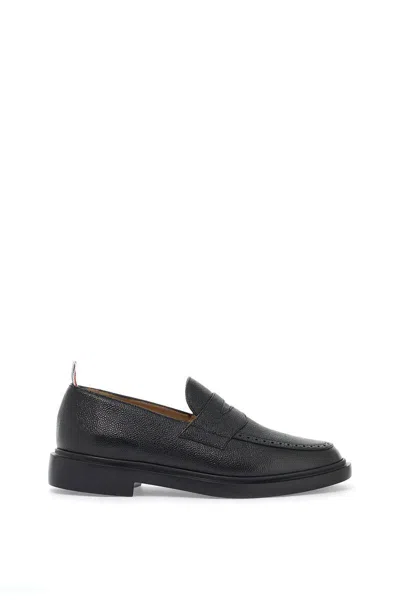 Shop Thom Browne Leather Loafers In Nero
