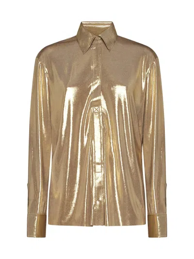 Shop Norma Kamali Shirts In Golden