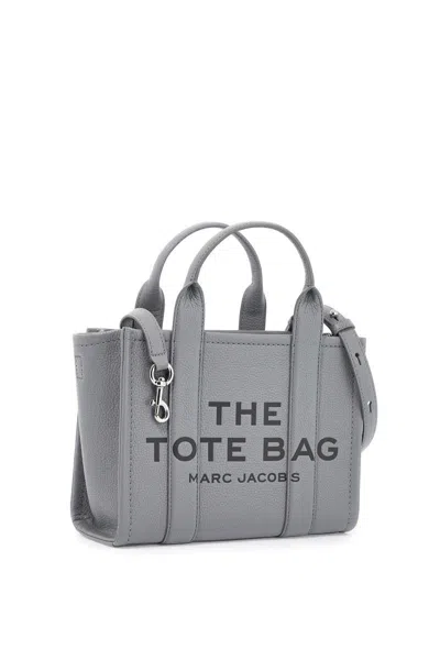 Shop Marc Jacobs The Leather Small Tote Bag In Grigio