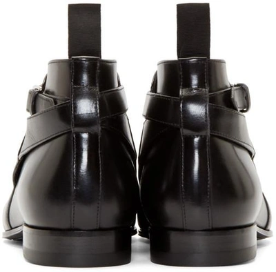 Shop Saint Laurent Black Leather London Ankle Boots