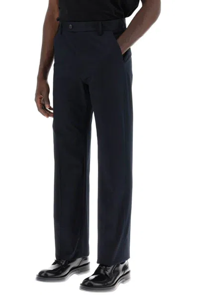 Shop Alexander Mcqueen Chino Pants With Logo Lettering On The In Blue