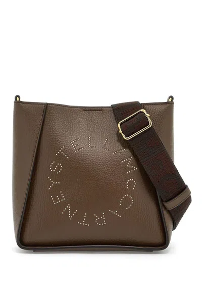 Shop Stella Mccartney Crossbody Bag With Perforated Stella Logo In Marrone