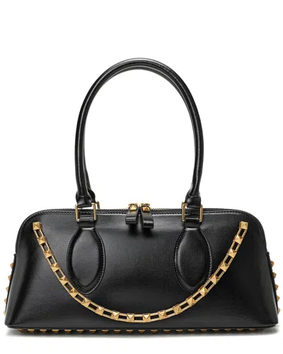 Shop Tiffany & Fred Paris Smooth Leather Satchel In Black