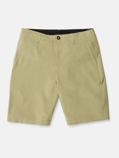 Shop Volcom Kerosene Hybrid Shorts - Khaki In Yellow
