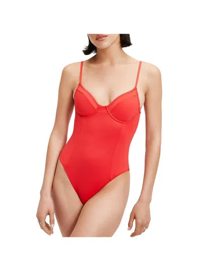 Shop Good American Womens Solid Nylon One-piece Swimsuit In Pink