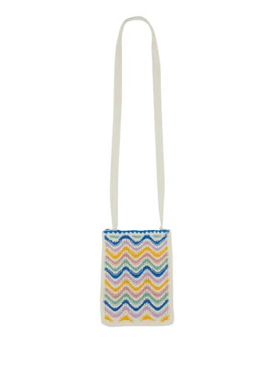 Shop Casablanca Crochet Shoulder Bag In Multicolour