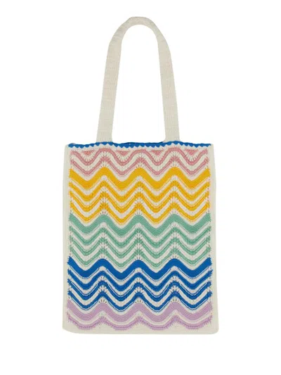Shop Casablanca Crochet Tote Bag In Multicolour