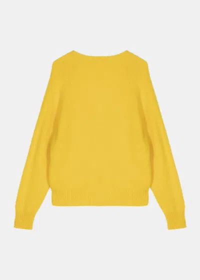 Shop Avant Toi Yellow Fine-knit Cashmere Cardigan