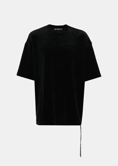 Shop Mastermind Japan Black Bleached-skull Velour T-shirt