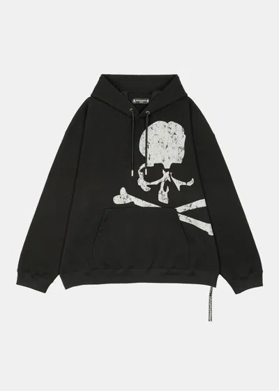 Shop Mastermind Japan Black Reflective Skull Hoodie