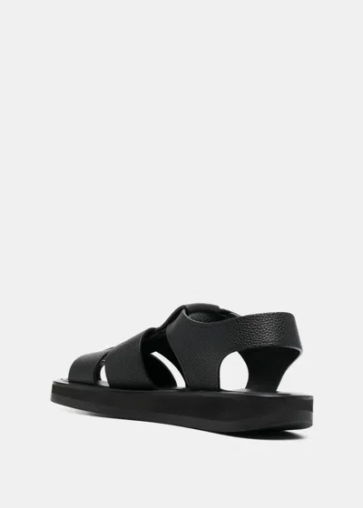 Shop The Row Black Fisherman Leather Sandals
