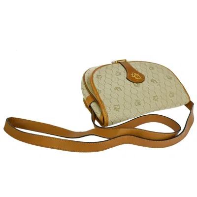 Shop Dior Honeycomb Beige Canvas Shoulder Bag ()