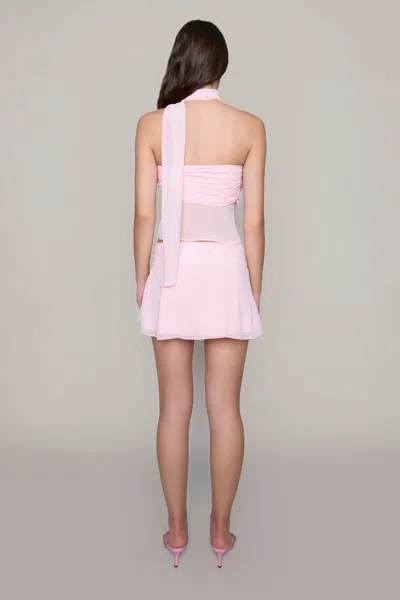 Danielle Guizio Ny Chiffon Wrap Around Top In Cotton Candy