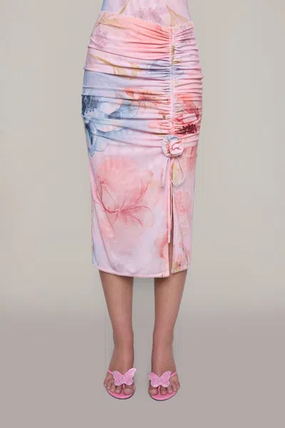 Shop Danielle Guizio Ny Celastrina Skirt In Cotton Candy Ambrosia