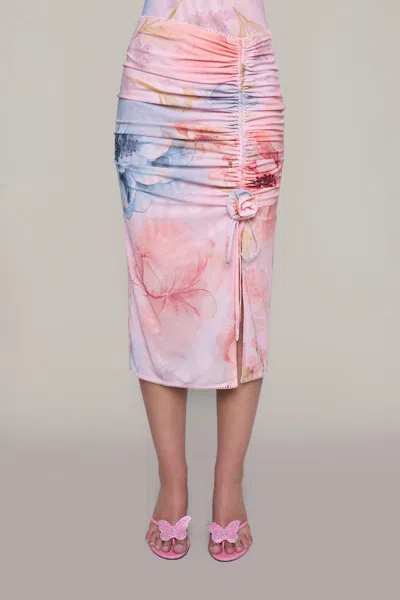 Danielle Guizio Ny Celastrina Skirt In Cotton Candy Ambrosia