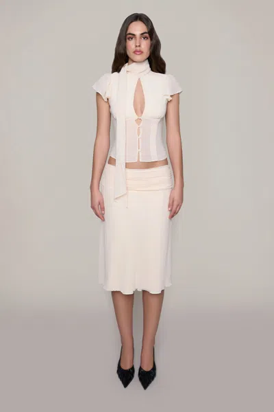 Shop Danielle Guizio Ny Eda Skirt In Cream