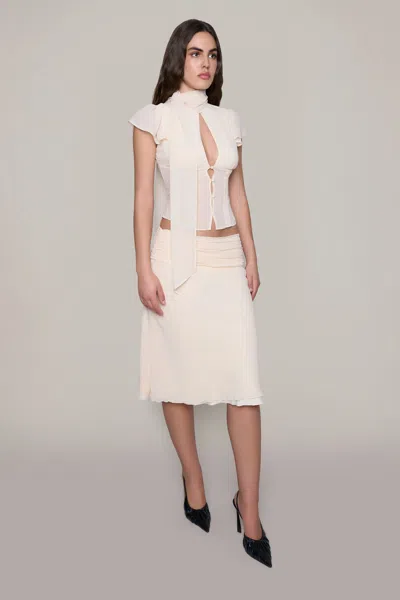 Shop Danielle Guizio Ny Eda Skirt In Cream