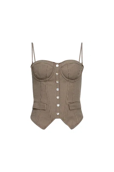 Shop Danielle Guizio Ny Edith Corset In Brown