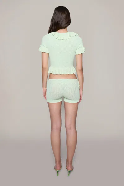 Danielle Guizio Ny Knit Side Tie Short In Pistachio