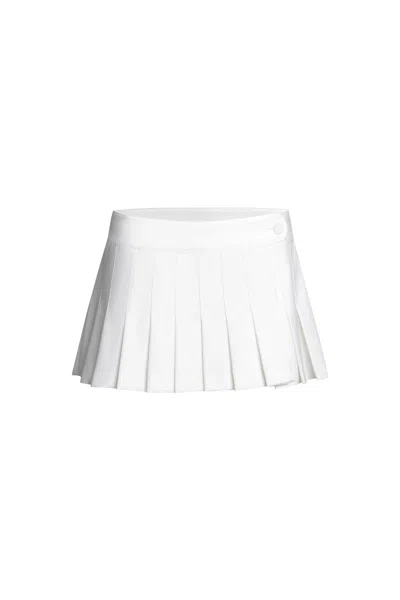 Danielle Guizio Ny Lyneth Pleated Mini Skirt In White