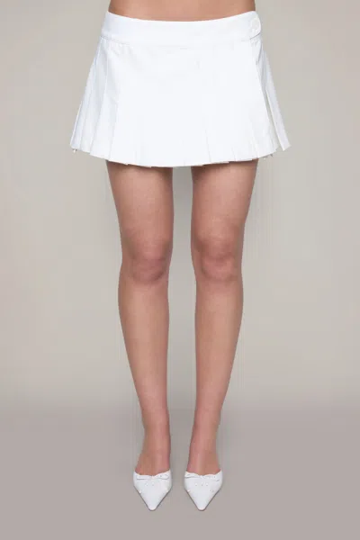Shop Danielle Guizio Ny Lyneth Pleated Mini Skirt In White