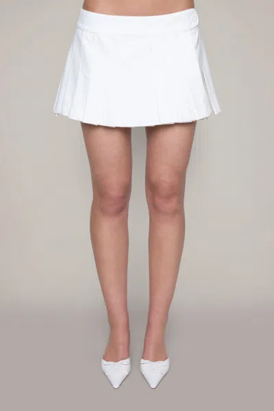 Danielle Guizio Ny Lyneth Pleated Mini Skirt In White