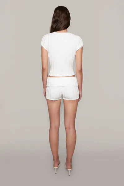 Shop Danielle Guizio Ny Paulina Foldover Short In White