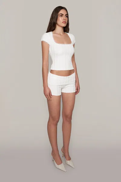 Shop Danielle Guizio Ny Paulina Foldover Short In White