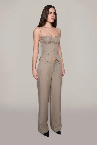 Shop Danielle Guizio Ny Pamela Trouser In Brown