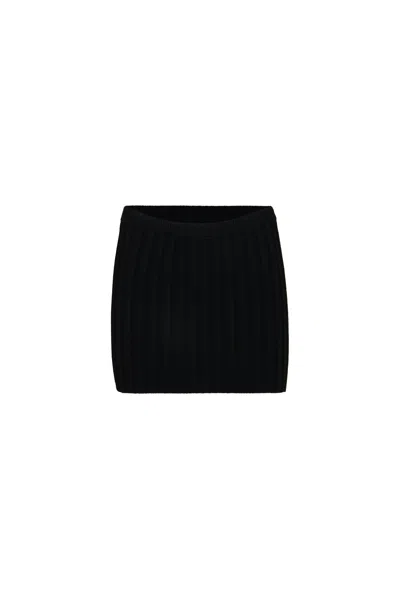 Shop Danielle Guizio Ny Slinky Rib Mini Skirt In Black
