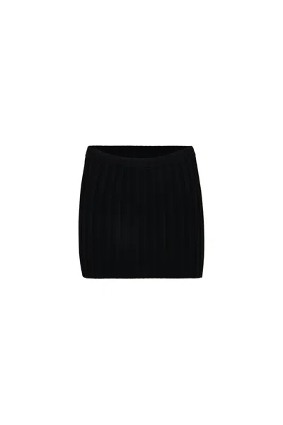 Danielle Guizio Ny Slinky Rib Mini Skirt In Black