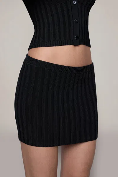 Shop Danielle Guizio Ny Slinky Rib Mini Skirt In Black