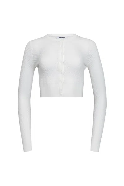Shop Danielle Guizio Ny Viola Cardigan In White