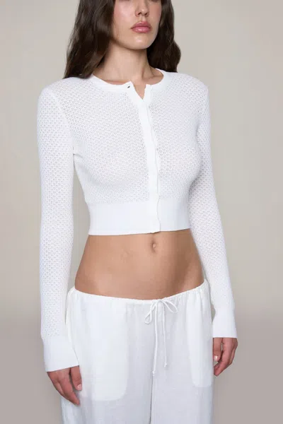 Shop Danielle Guizio Ny Viola Cardigan In White