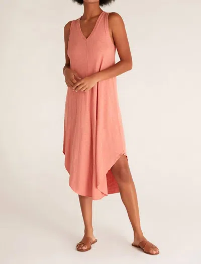 Shop Z Supply The Reverie Slub Dress In Canyon Rose In Pink