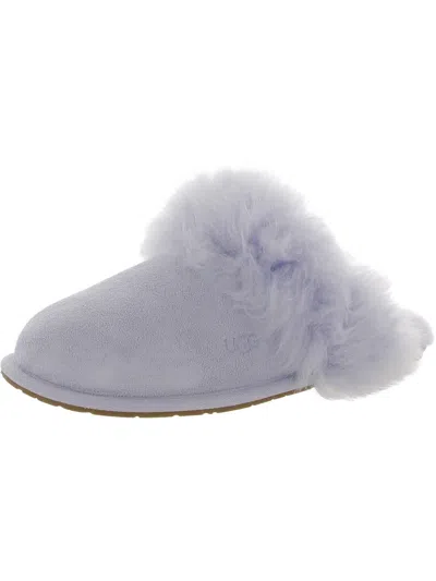 Shop Ugg Scuff Sis Womens Sheepskin Slip On Scuff Slippers In Purple
