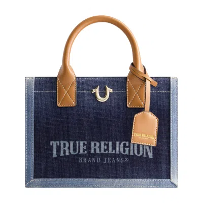 Shop True Religion Modern Edge Denim Tote In Blue