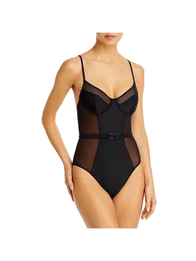 Shop Solid & Striped The Spencer Womens Solid Nylon One-piece Swimsuit In Black