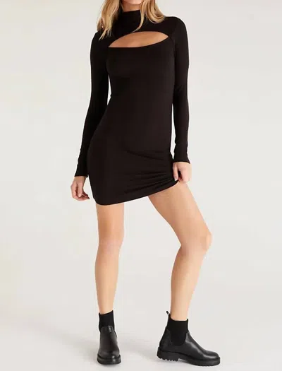 Shop Z Supply Pandora Rib Cut Out Mini Dress In Black