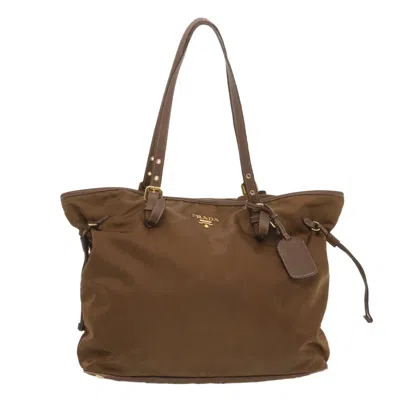 Shop Prada Tessuto Synthetic Tote Bag () In Brown
