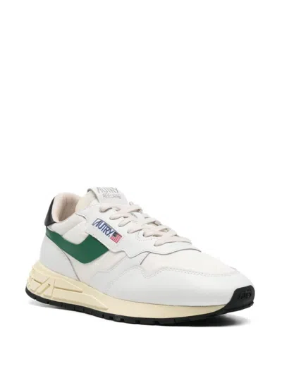 Shop Autry "reelwind" Sneaker With Green Details In White