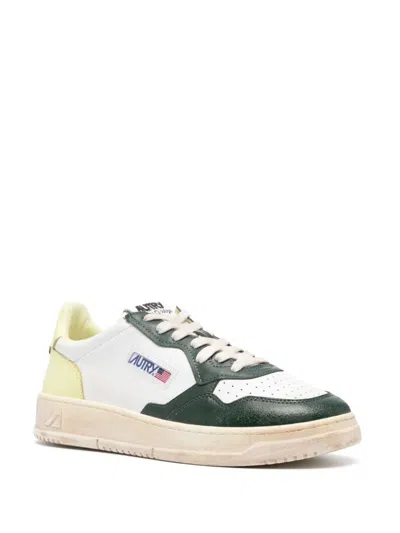 Shop Autry Leather Sneakers In Green