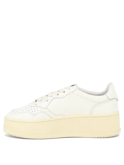 Shop Autry Platform Leather Sneakers In White